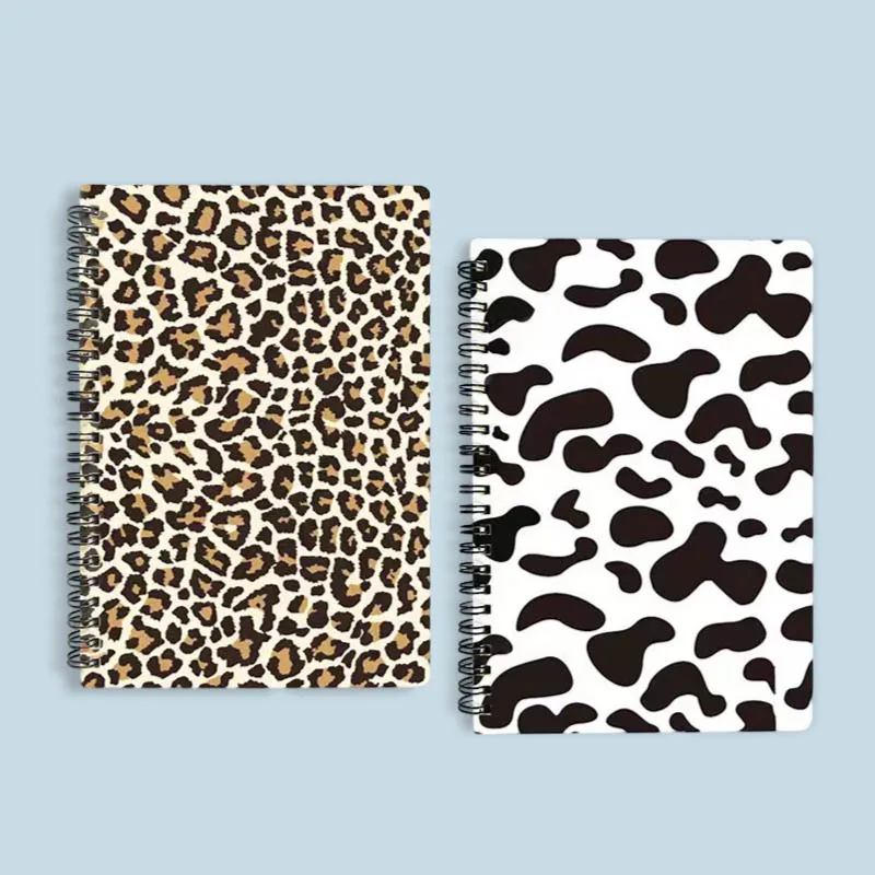 A5 simple leopard print notebook cow stripe horizontal line coil student portable diary business office high value birthday gift