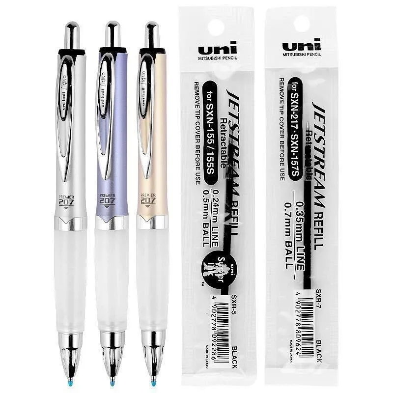 Japan UNI Anti-fatigue Gel Pen UMN-207GG Comfortable Soft Grip Glue Ballpoint Pen Black Pen Chool Student Supplies Stationery