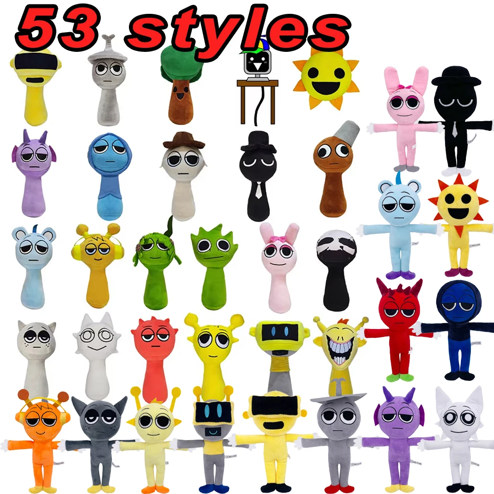 53styles Sprunki Plush Toys Sprunki Incredibox Plush Doll Sprunki Game Pillow Kids Birthday Gifts Stuffed Dolls Christmas Gift