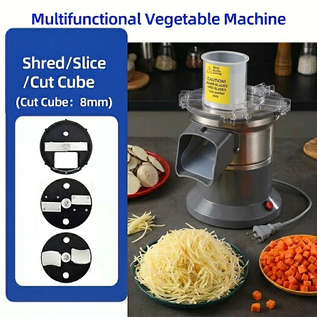 LXCHAN X1 Multifunctional Vegetable Machine Carrot/Potato Cut Cube Slicing Shredding Machine With 3 Blade Electric Cutter