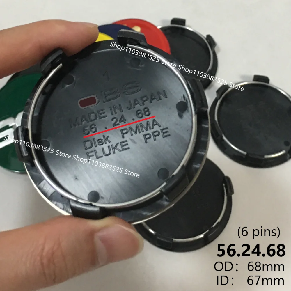 4pcs Oem 56.24.68 Car OD 68mm Acrylic PMMA Planar Surface Wheel Hub Center Cap Hub for BB B BS 562468 HubCaps with Logo Stickers