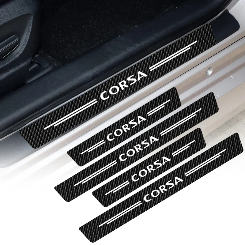 Novo Protetor de Soleira de Porta para Opel CORSA C D B E F, Adesivo de Proteção para Entrada de Carro, Tapete Protetor de Soleira de Porta
