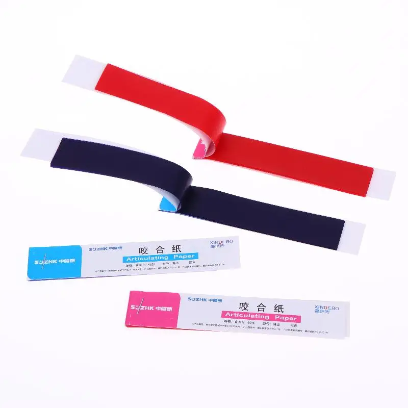 【Y】12Books/box 30μm Dental Articulating Paper Strips Double-sided Bite Paper Water/oil-based Teeth Care Dentist Material Tools