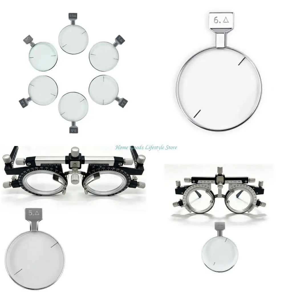 E74E Essential Optometry Tool Silver Rimmed Glass Trial Lenses For Professional
