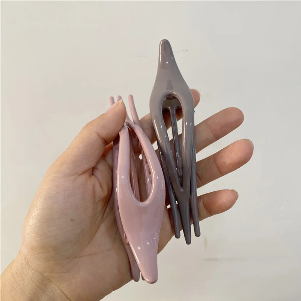 

Women Plastic Dripping Fashion Top Clips Temperament Morandi Hair Clips Disk Hair Duckbill Clip Hairpin