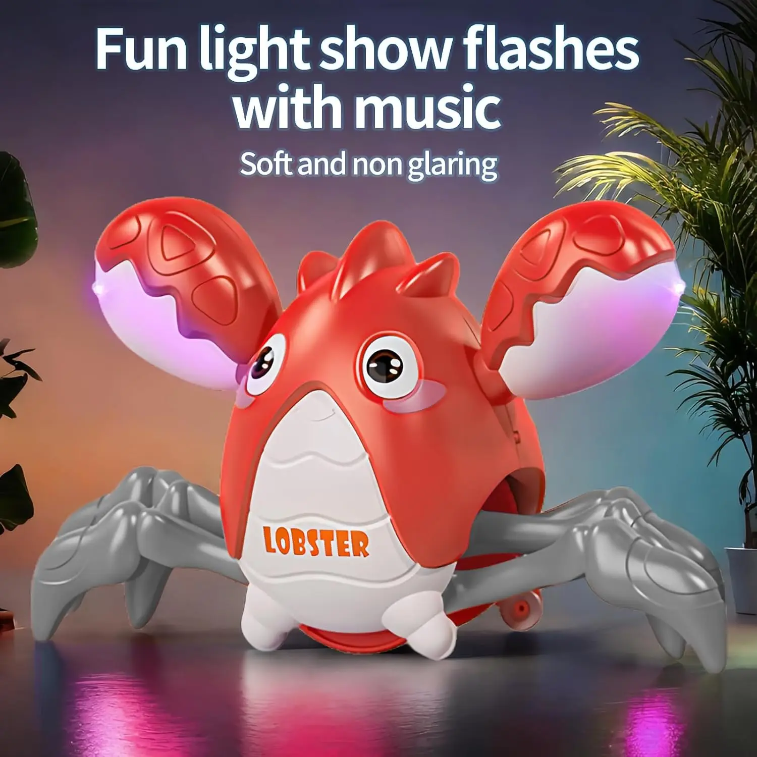 Brinquedo sensorial de lagosta para engatinhar, brinquedo musical para meninos e meninas, brinquedos em movimento para dança e caminhada, presentes de aniversário