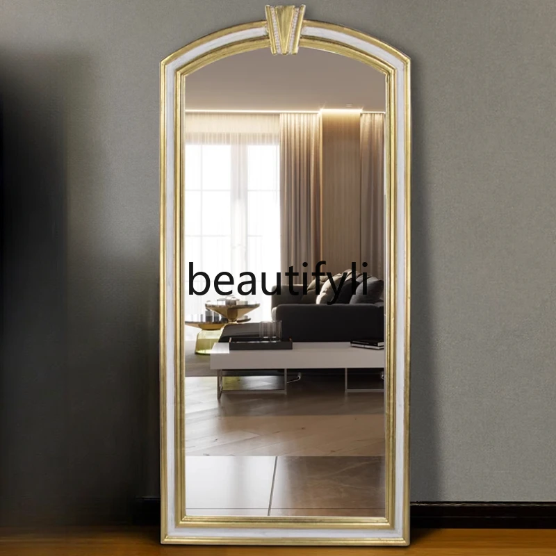 

European large mirror full body floor mirror large size living room cloakroom fitting mirror