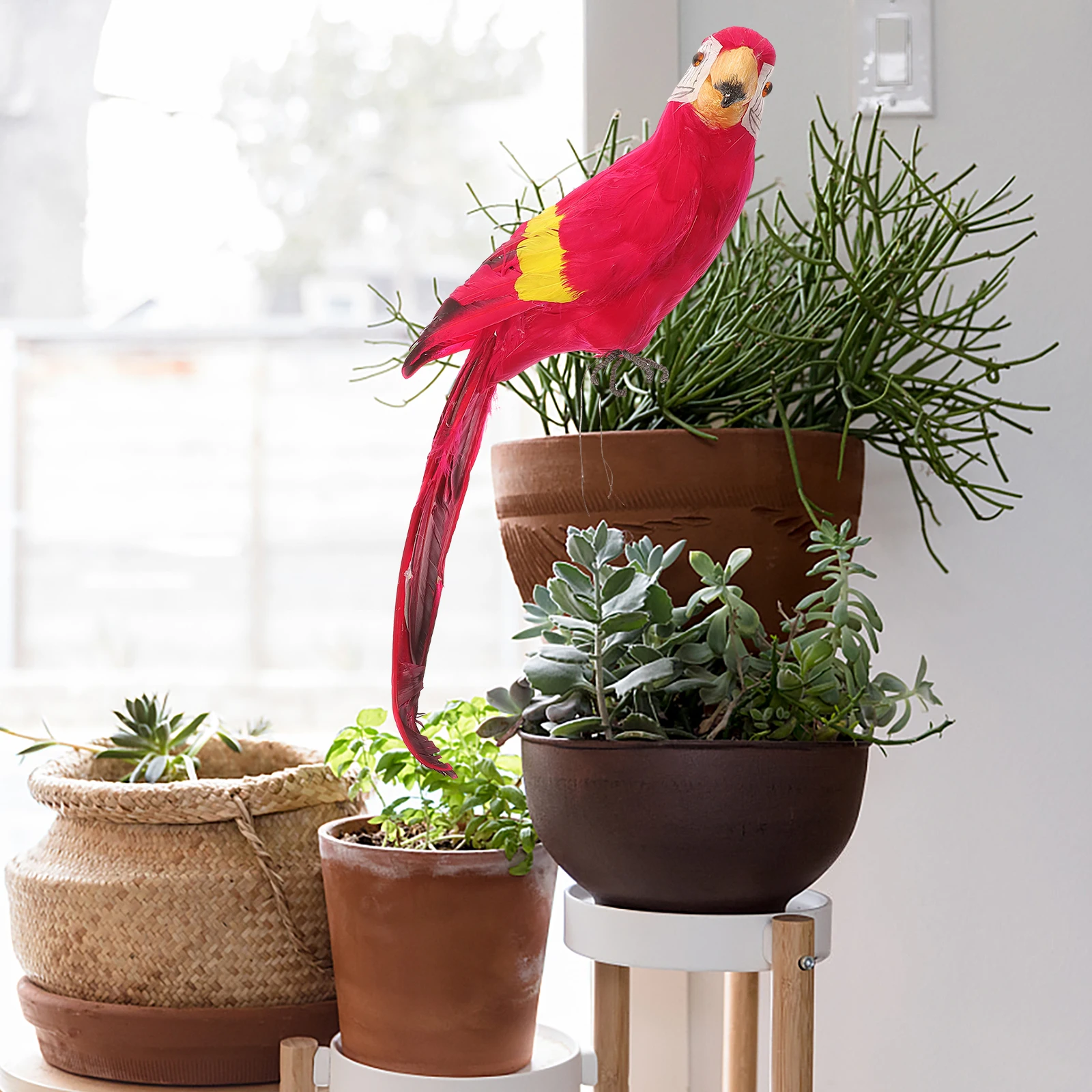 

Parrot naments White Color Home Decor Garden Statue Yard Art Lovely Modeling DurabilityBird Adornment