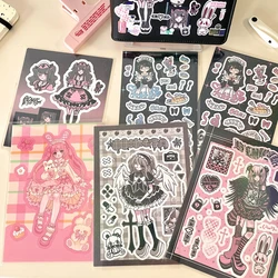 Korean Cute Maid Devil Angel Girl Stickers Scrapbooking DIY Album Decoration Sticker Aesthetic Personalized Kawaii Stationery