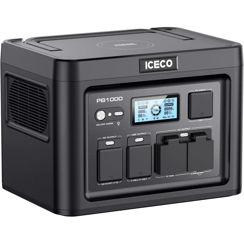 

(TTX)Portable Power Station, 1075Wh Battery/ 1.6 Hour Fast Charging, with 2x1200W AC Outlets, Solar Generator for Home Backup UA