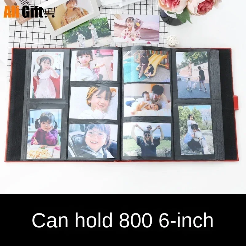 6 Inch 800 Pockets Insert  PU Leather Photo Album Large Capacity Family Baby Wedding Foto Albums Picture Book Gift for Friends