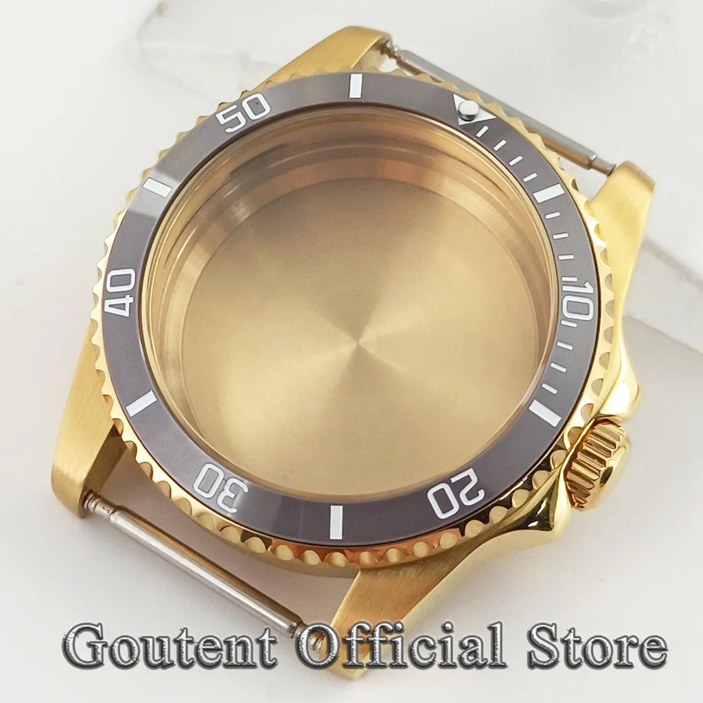 NONE Goutent 36mm Saphirglas Uhrengehäuse schwarz Keramik gmt Uhr Lünette passen nh34 nh35 nh36 eta2824 pt5000 miyota 8215 821a Uhrwerk 3