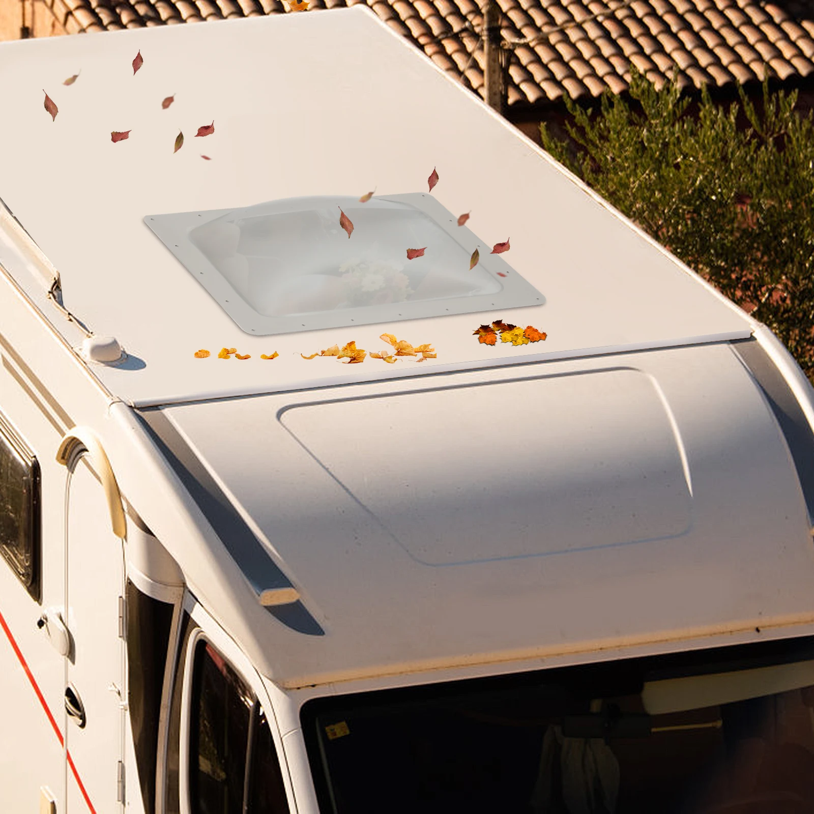 

PC UV-Resistant RV Skylight Outer Dome 14x22in Impact-Resistant Direct Replacement for Universal Campers Travel Trailers