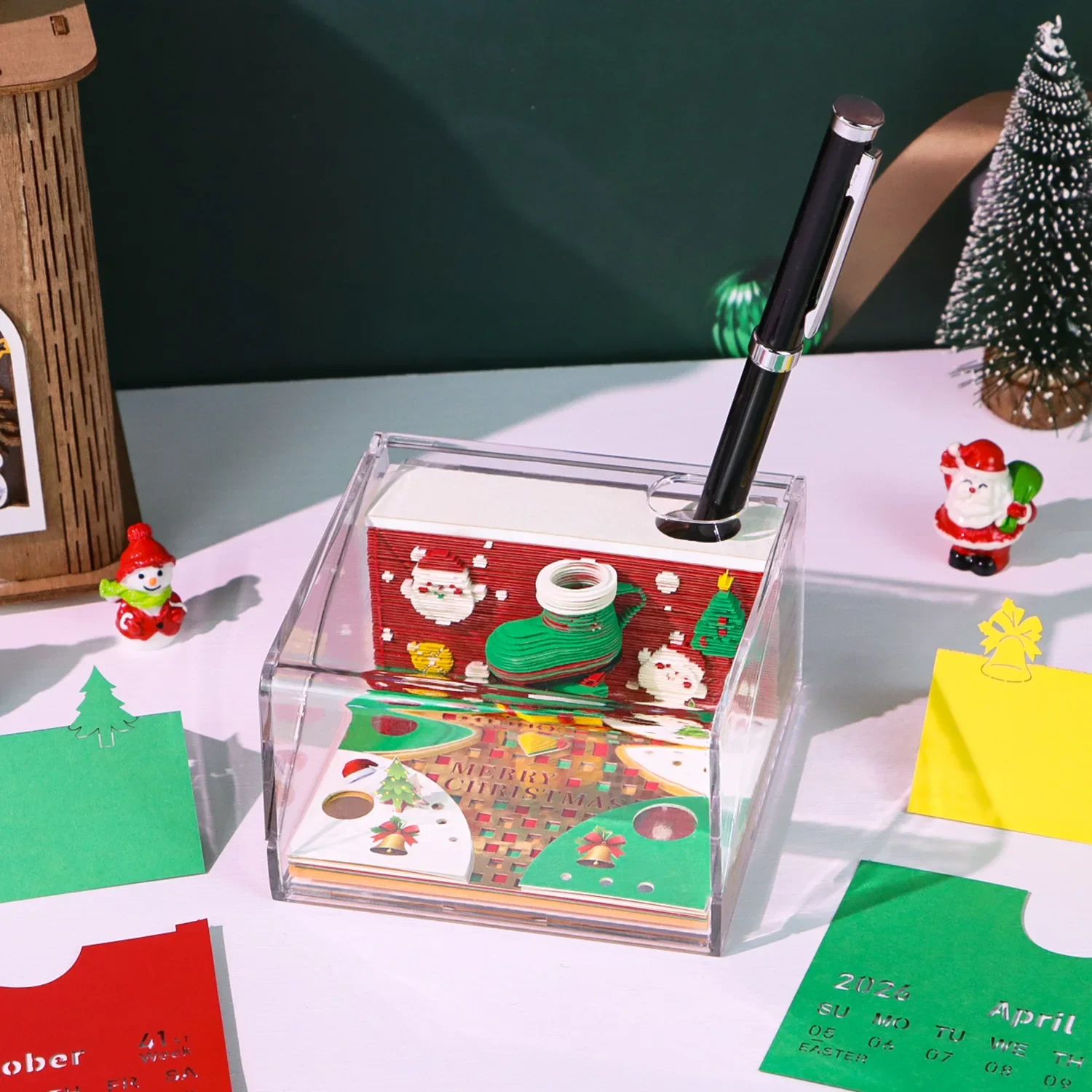 

Factory Sale 3d Paper Art Cut Weekly Calendar Sheets Christmas Style 3d Model Hand Torn 2026 Calendar for Christmas Gift