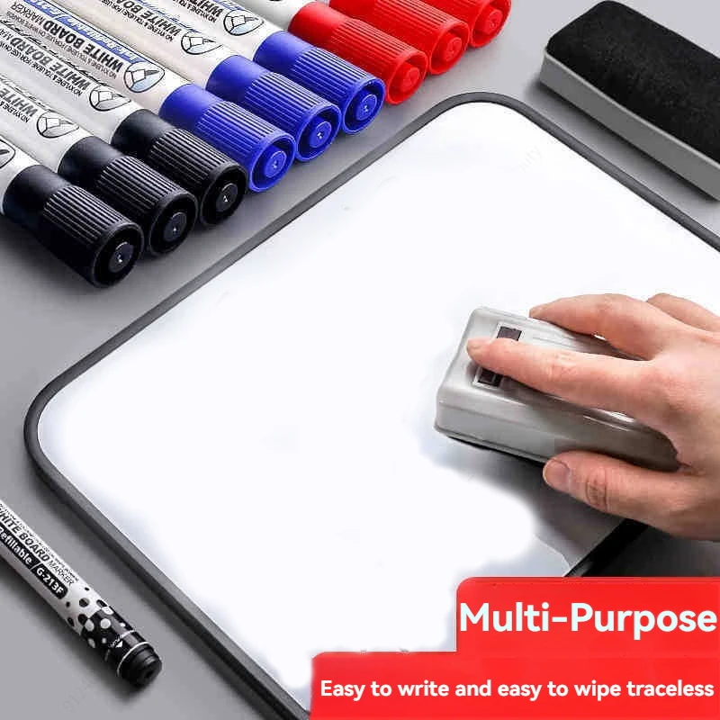 6Pcs/Set Dry Erase Whiteboard Marker Pen Blackboard Pens Thin Nib Black Blue Red Color Erasable Marker Pens