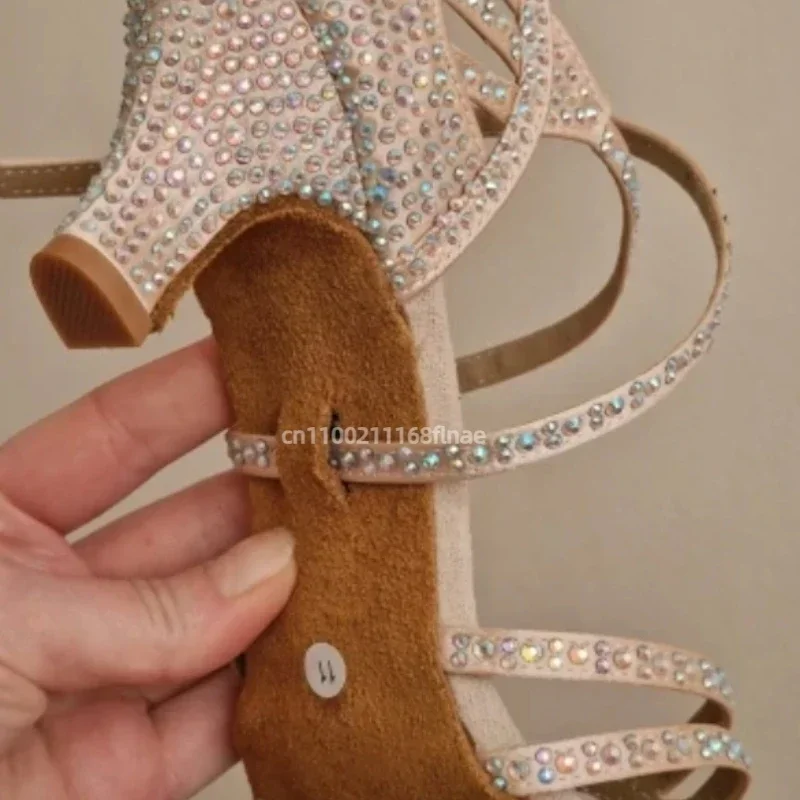 

Взрослая женская обувь для латинских танцев на мягкой подошве с бриллиантами для дома и улицы в американском стиле