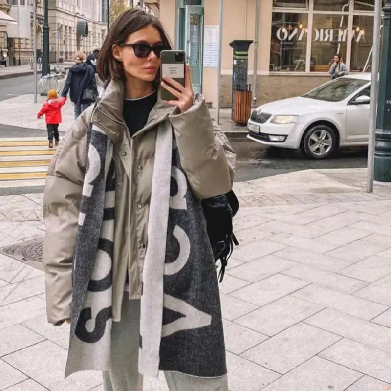 

2026 HOT Winter Scarf Shawl Letter Women's Winter Warm Cashmere Scarf Thick Long Scarf Pashmina Unisex Factory Sales