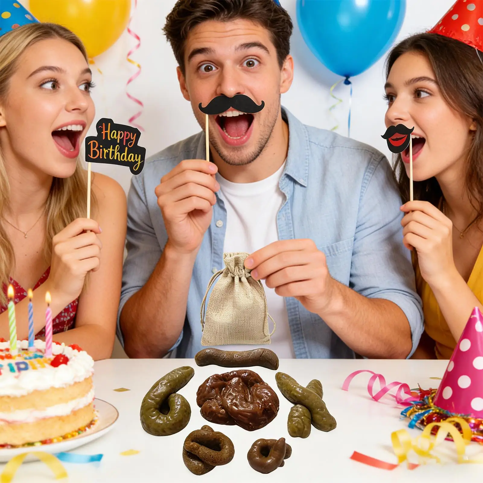 Zintuiglijk fidgetspeelgoed 6-delig Zacht Nieuwigheid Gag Gadget Knijp om kakvormig speelgoed te ontspannen voor tieners Volwassenen Jongens Klaslokaal Woon-werkverkeer