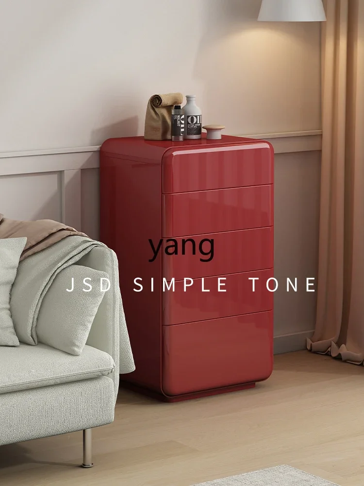 Yjq Simple Color Cream Style Sofa Side Side Table Living Room Paint Storage Small Size Extremely Thin and Narrow