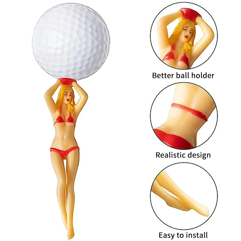 Camisetas de Golf de plástico, Bikini Sexy para mujer, modelo de soporte para pelota de Golf, camiseta de entrenamiento práctica, accesorios de Golf, 1 Uds./6 uds.