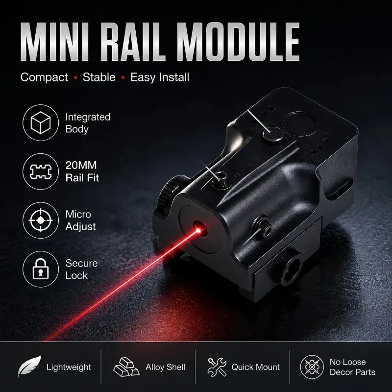 High‑Precision Red‑Light Indicator Module, Alloy Decor Accessory with Four‑way Adjustment for 20mm Hobby Rail