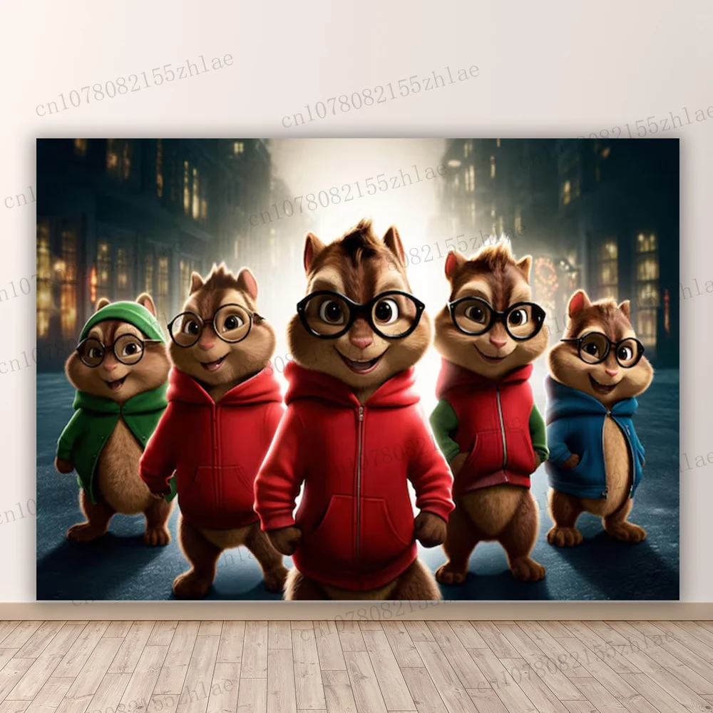 Alvin and the Chipmunks Photo Backdrop Birthday Party Photography Backdrop Baby Shower Photo Background