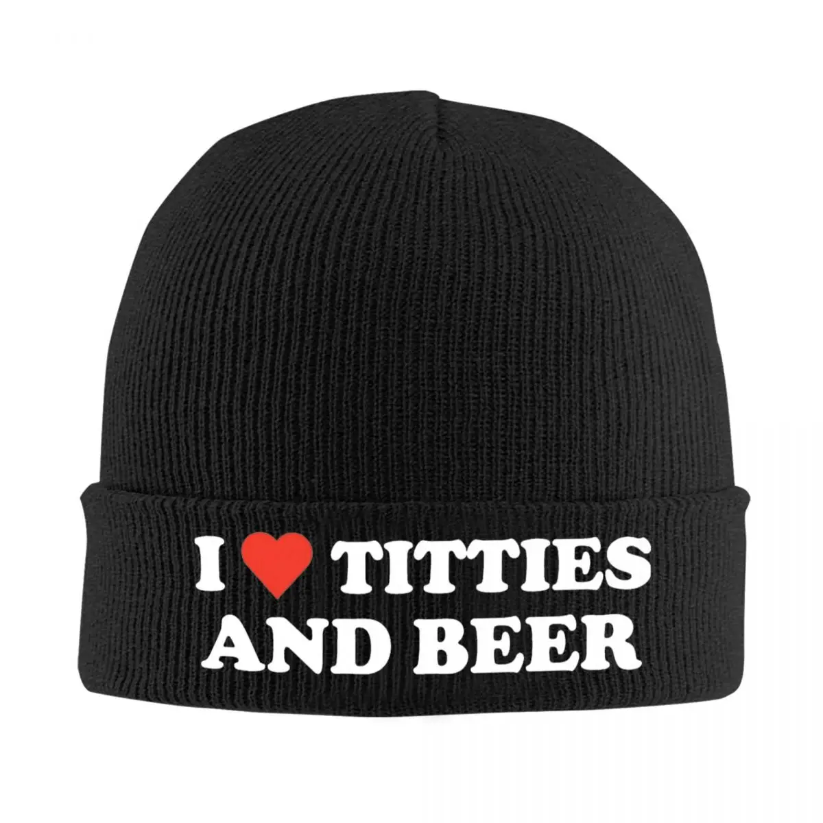 

I Love Titties And Beer Humor Knitted Hat Women's Men's Beanie Winter Hats Crochet Cap