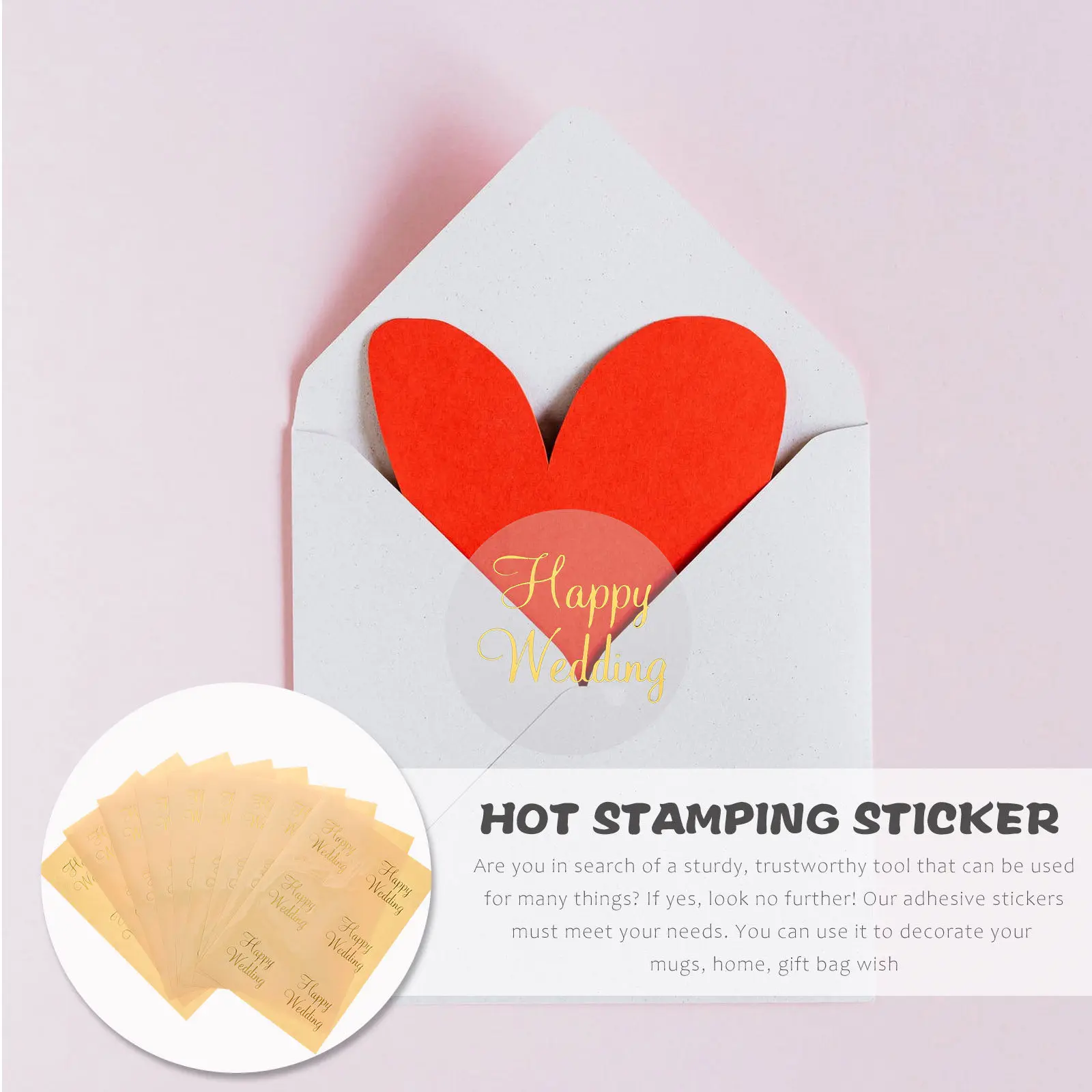 25 Sheets Valentine's Stickers Valentines Day Heart Happy Wedding for Envelopes Bride Gifts view 5