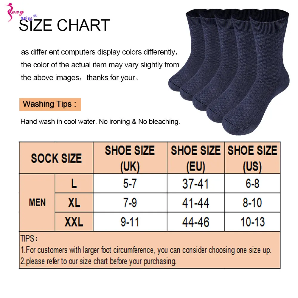SEXYWG 5 Pairs/Set Men's Cotton Socks New Style Winter for Male Socks Black Business Cotton Athletic Crew Socks Soft Breathable