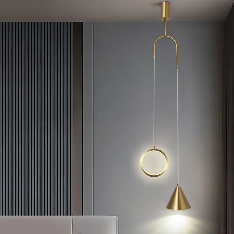 

Nordic Modern Creative Pendant Light Luxury Copper LED Pendant Lamp Bedroom Bedside Decor Light High-quality Metal Pendant