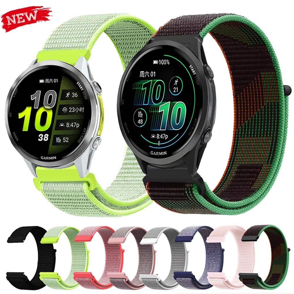 20/22mm Nylon-Schlaufenarmband für Garmin Forerunner 970 570 165 55 965 265 Venu 3 4 45mm Armband Garmin Active 6 5 Vivoactive 6 Band