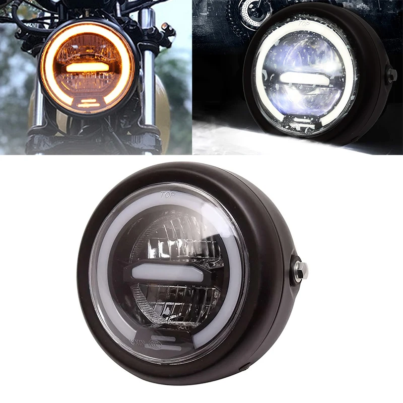

Motorcycle Headlights 5.75 Inch Round Headlight Low-high Beam for Cafe Racer 5.75" Light Led Daytime Running Lamp for Yamaha
