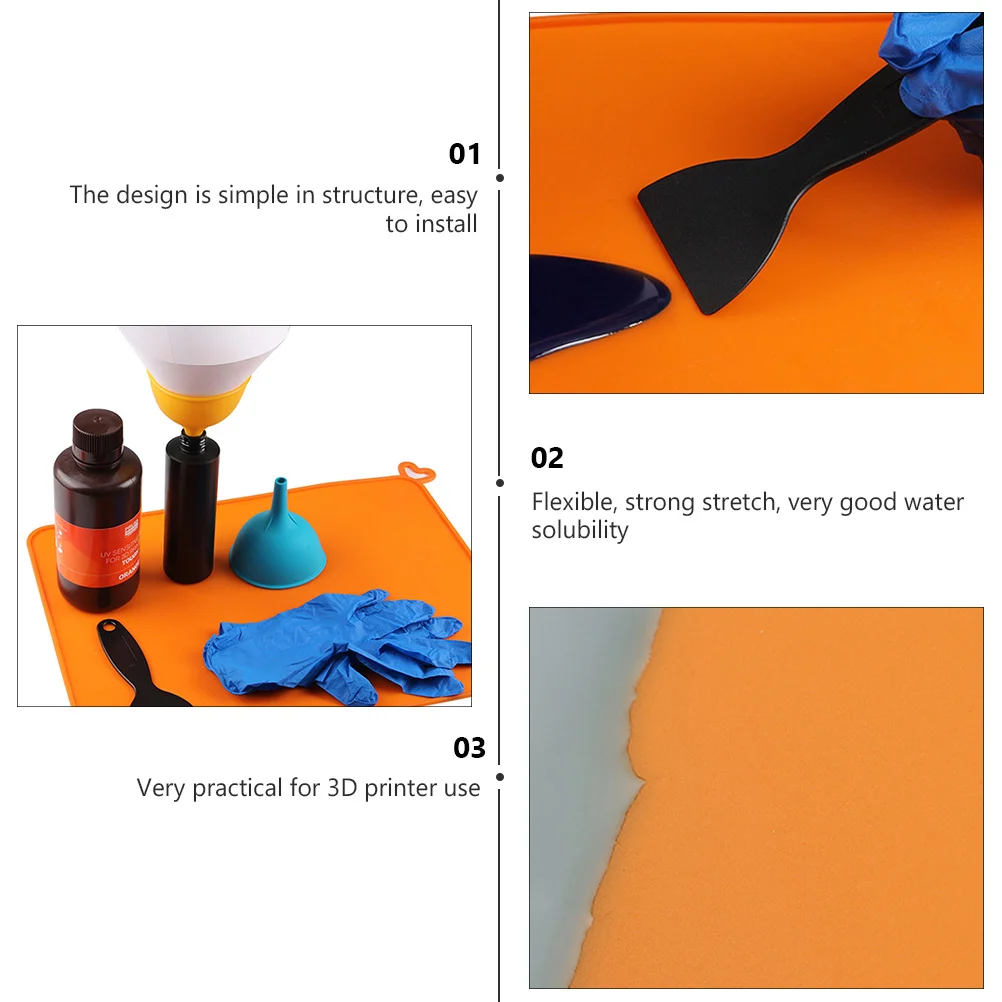 1Pcs Silicone Mat for Light-Curing 3D Printer Dlp Slap Anti-Skid Photosensitive Pad Reusable Printing Accessories