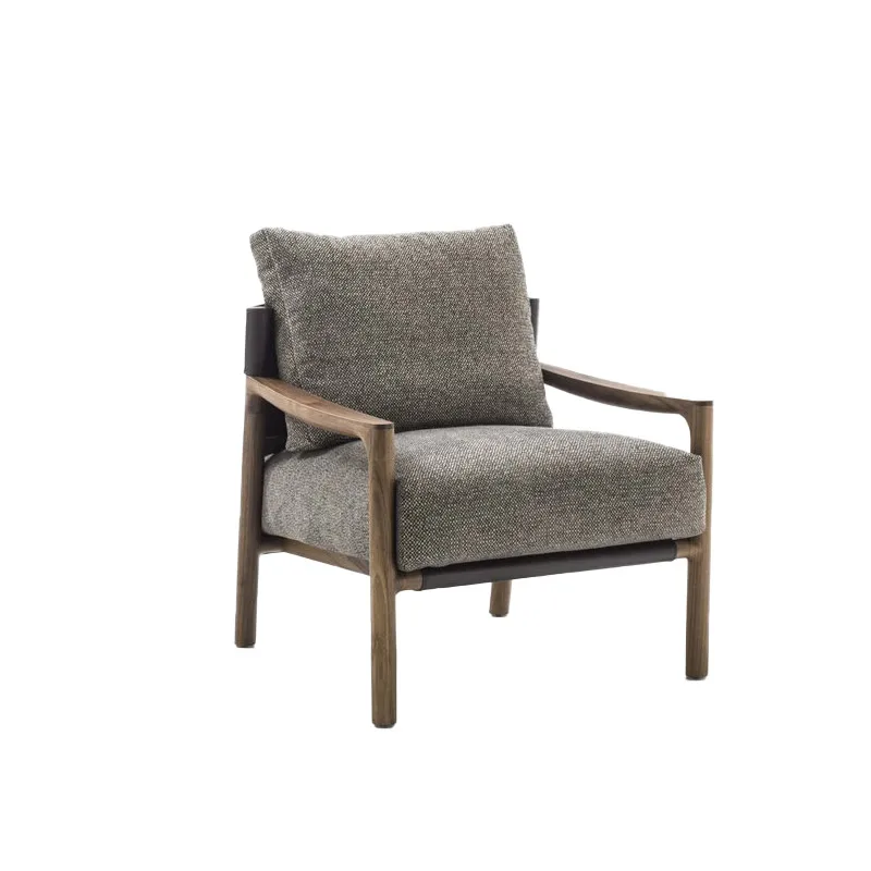

rj-XY Best Nordic Walnut Ash Casual Balcony Single Fabric Sofa Chair for Living Room Bedroom or Hotel Leisure Home Furniture！