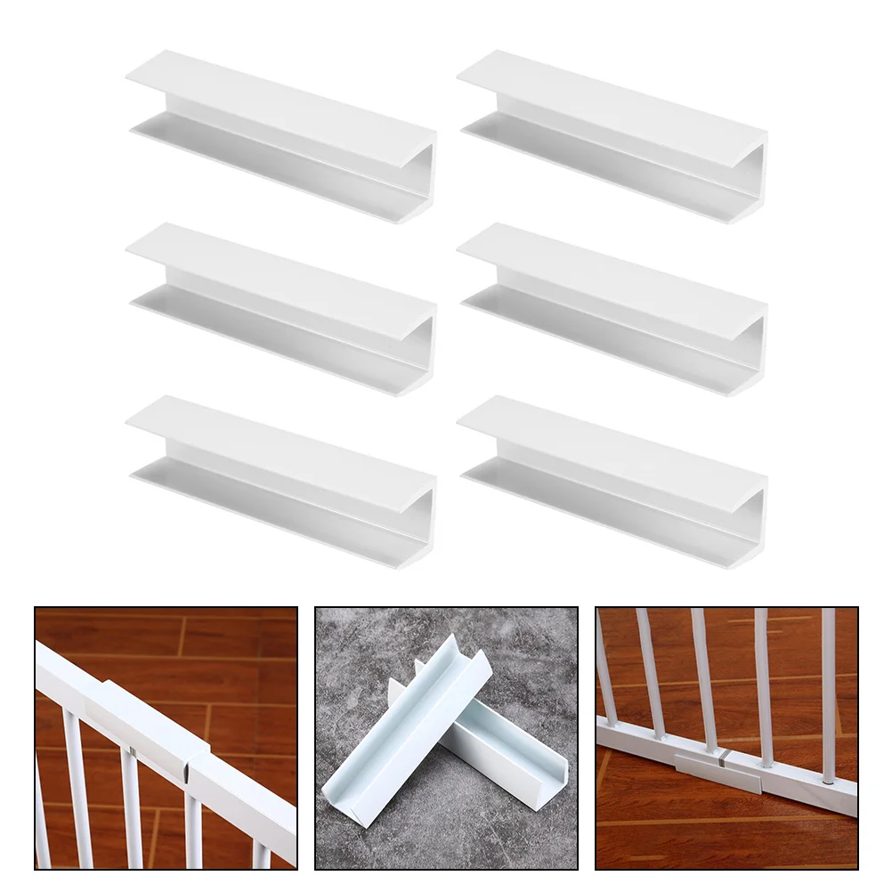 

6 Pcs Safety Door Reinforcement Slot Pet Indoor Fence Gate Groove Fittings Accessories Pvc Baby