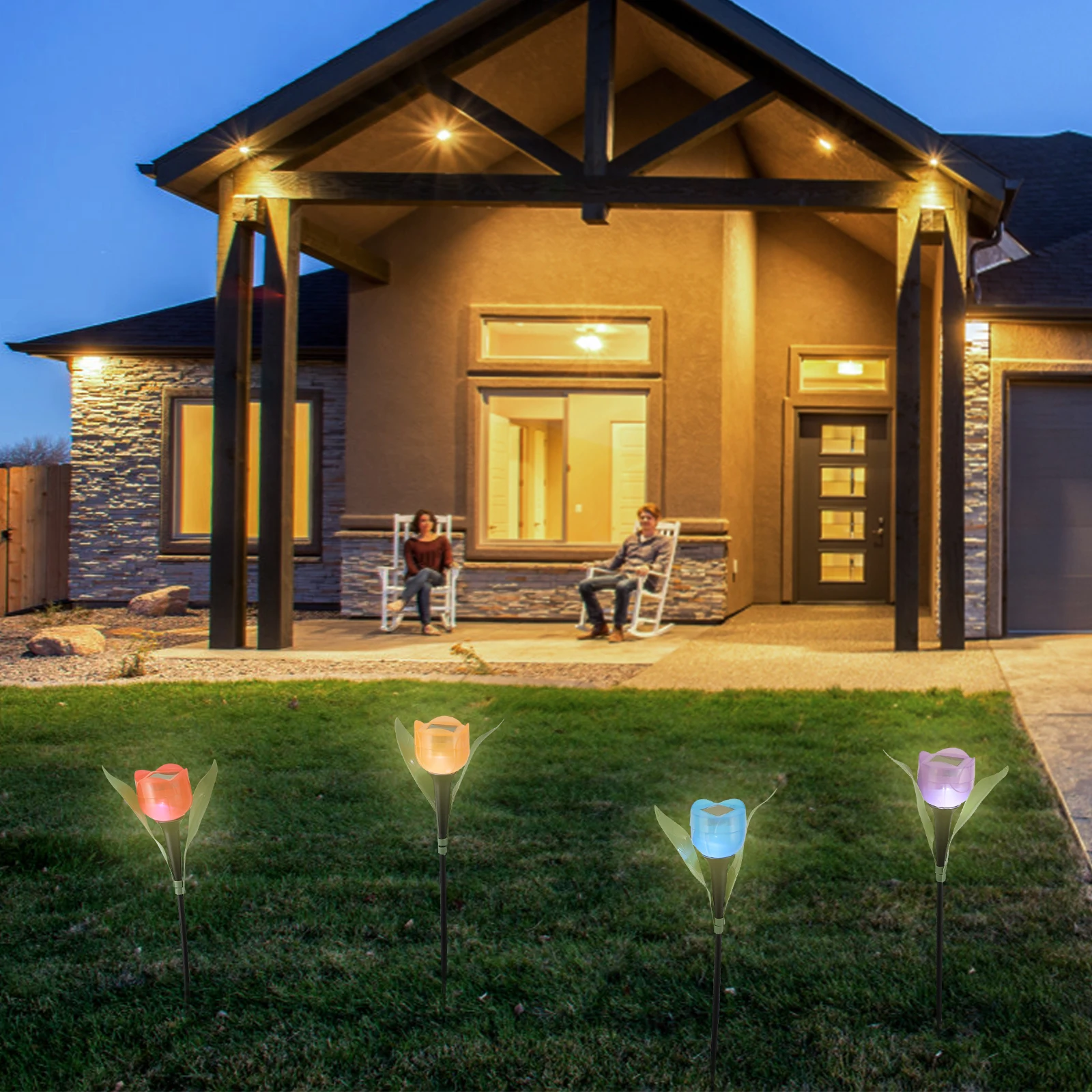 

12 pcs Solar Lights LED Outdoor Solar Courtyard Light Garden Patio Night Light ABS Material Energy Saving Waterproof