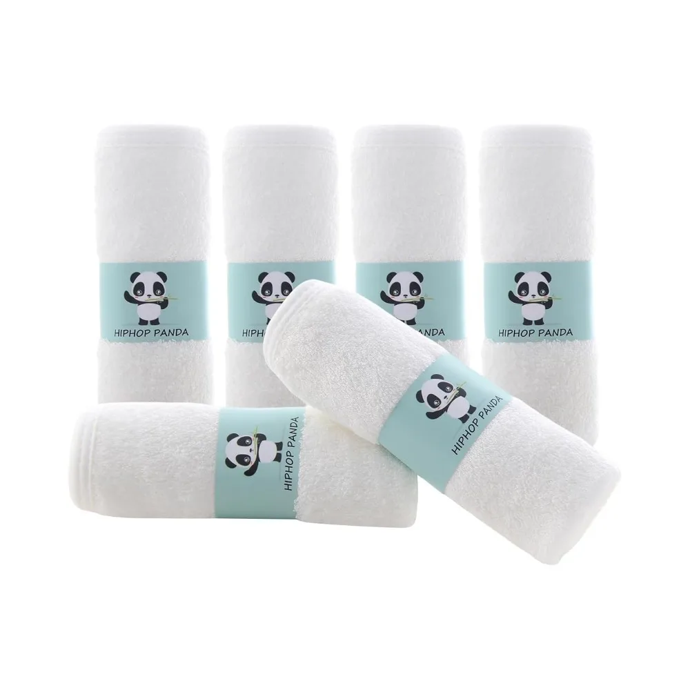 

Ultra Soft Bamboo Baby Washcloths 2 Layer Absorbent Reusable Newborn Bath Face Towels White 6 Pack
