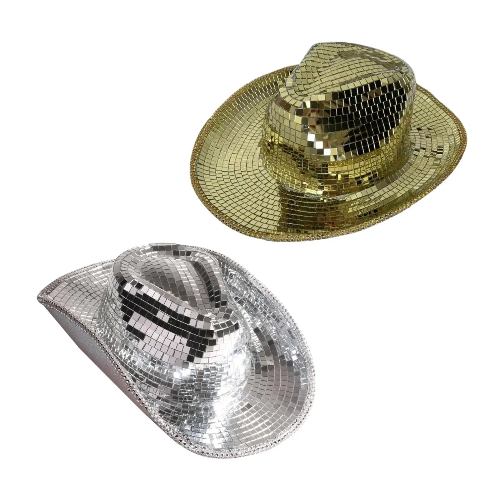 

Cowboy Hat Jazz Hat Glitter Cowboy Cowgirl Hat for Party Holiday Outdoor