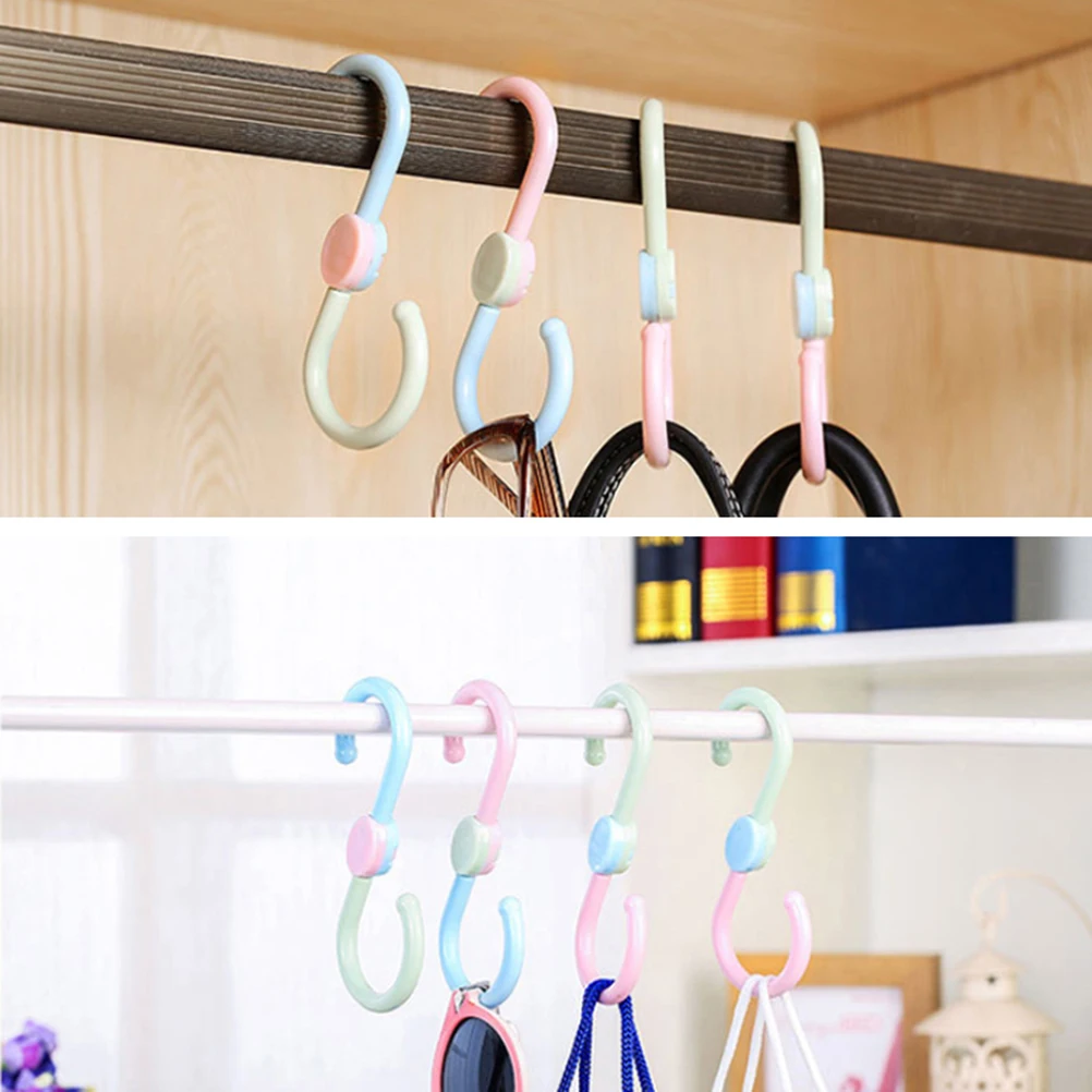 

Rotatable Hooks 4Packs Multifunctional Home Hanging ABS Hats Scissors Towels Space Saver Storage Solution
