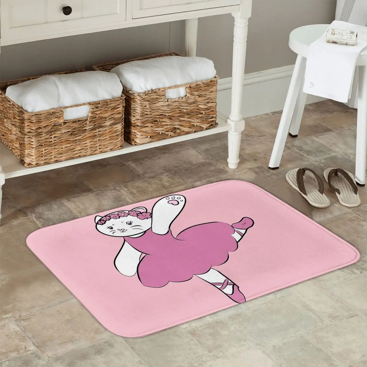 gato-bonito-ballet-bailarina-capacho-cozinha-entrada-casa-tapete-antiderrapante-para-banheiro-footpad-tapetes
