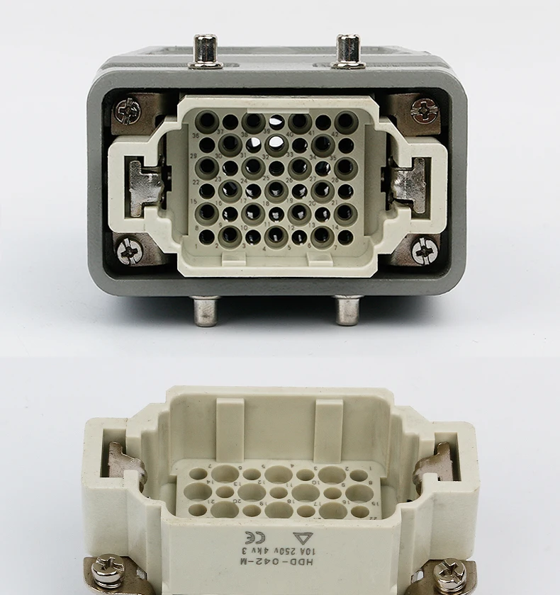 Heavy-duty connector 42-core 10A cold pressure rectangular aviation plug socket industrial waterproof socket HDC-HDD-042