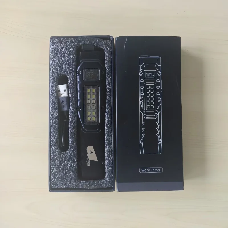 The Latest Model Tactical Flashlight Multi-Functional  With A Clip Emitting Red And Purple Light Featuring Flashing Function