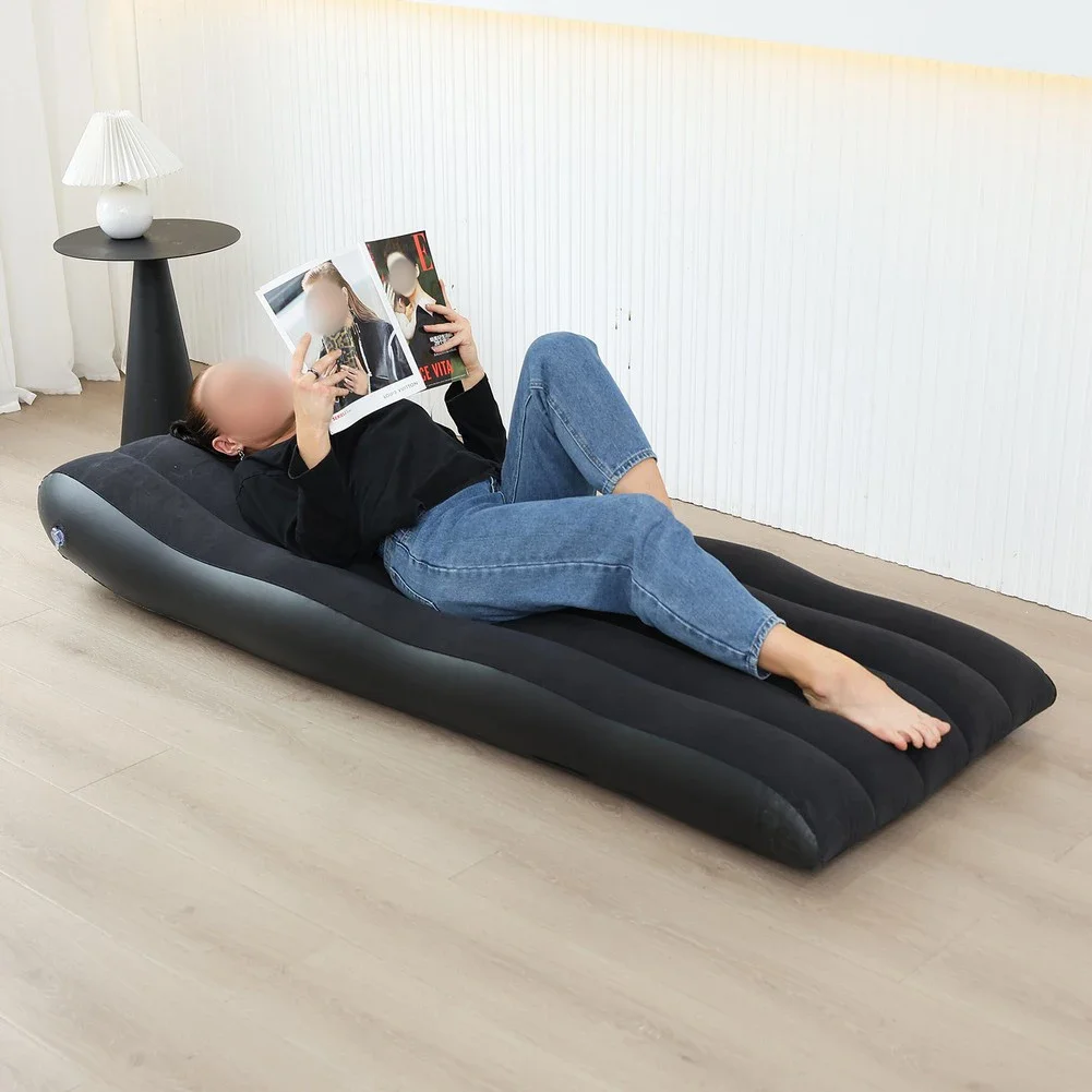 Inflatable Bed PVC Air Lounger Quick Inflation deflation Portable Design Portable Inflatable Bed Inflatable Camping Trips