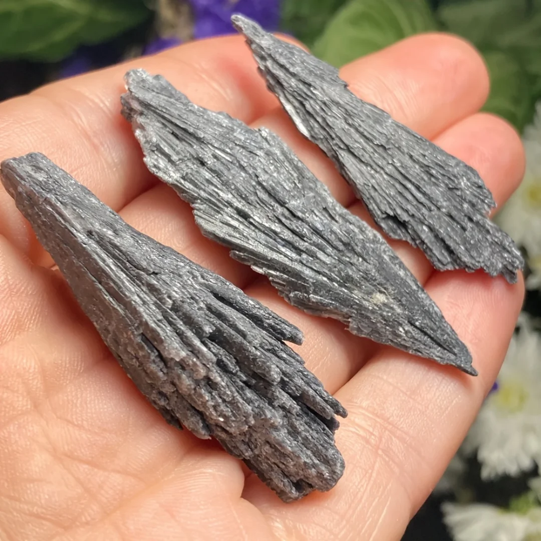 Black Kyanite Fans, Jewelrycrafting,Black Kyanite Natural Medium Fan, Wand Crystal Stone, Rough Black Kyanite Fan, Natural Stone