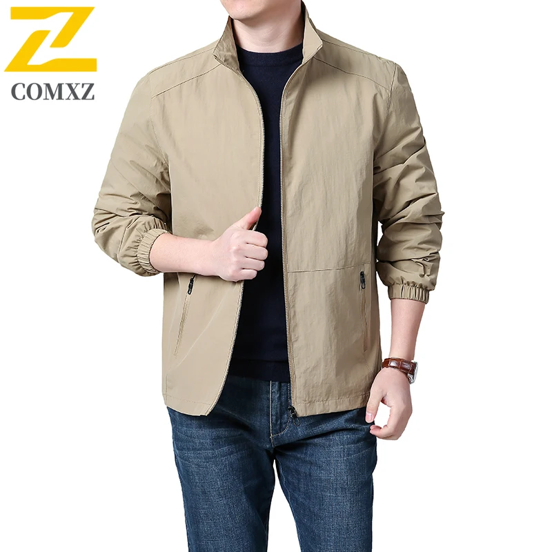 

2025 Spring Men's Windbreaker Lightweight Breathable Outdoor Workwear Coat Solid Color Simple Men Mountaineering Camping Jacket