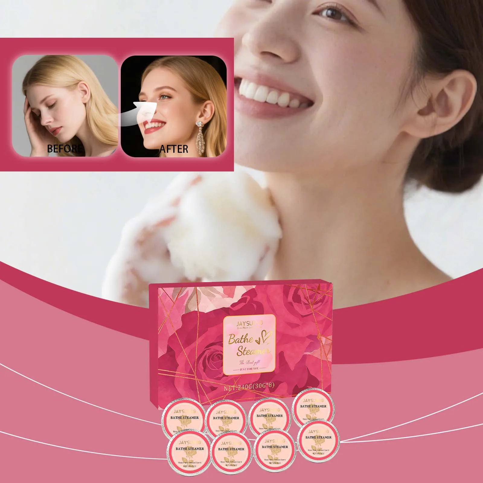 

8 Pack Aromatherapy Shower Steamer Nourishing Moisturizing Nighttime Shower Tablets Cleansing Moisturizing Body Bath Bomb Tablet