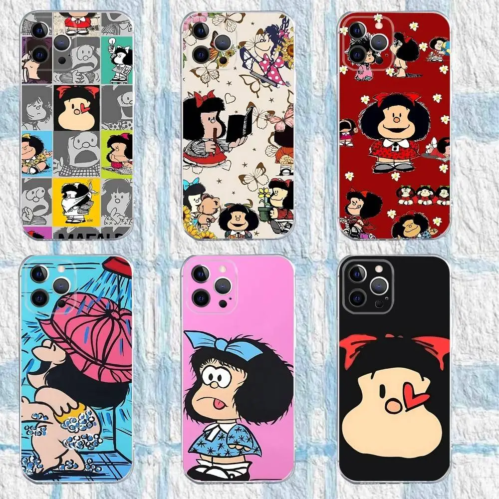 

Phone Case For iPhone 17,16,15,14,13,12,11 Pro,Max,Plus,X,XS,XR,SE4,E Cute M-Mafaldas Mini Transparent Soft Cover