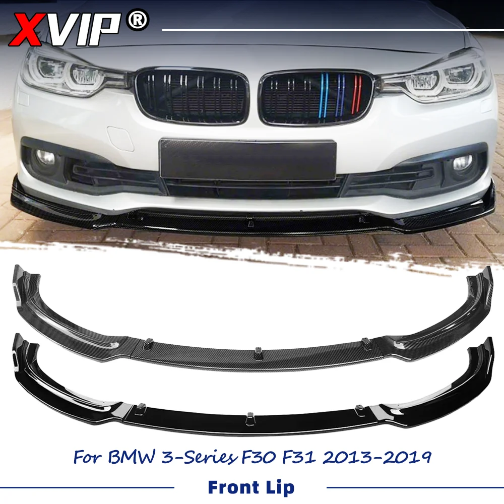 

XVIP Glossy Carbon Fiber Glossy Black 3-Piece Sport Style Front Bumper Lip Spoiler For BMW 3-Series F30 F31 2013-2019