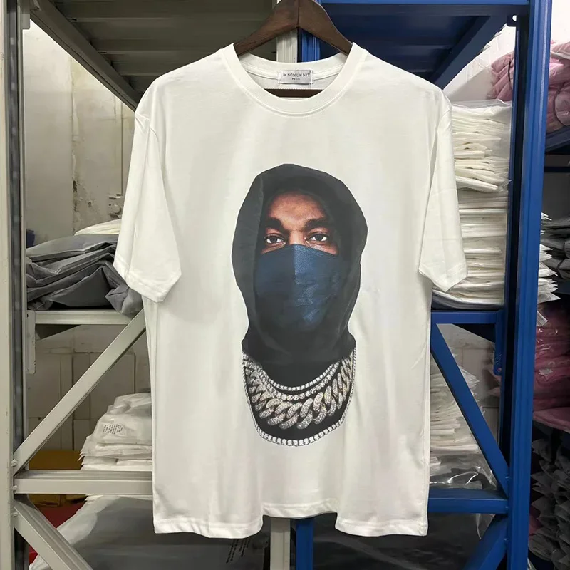 24fw IH NOM UH NIT Best Quality Men Woman T Shirt Chaopai Mask Head Sculpture Print Casual Summer New Tops Tee