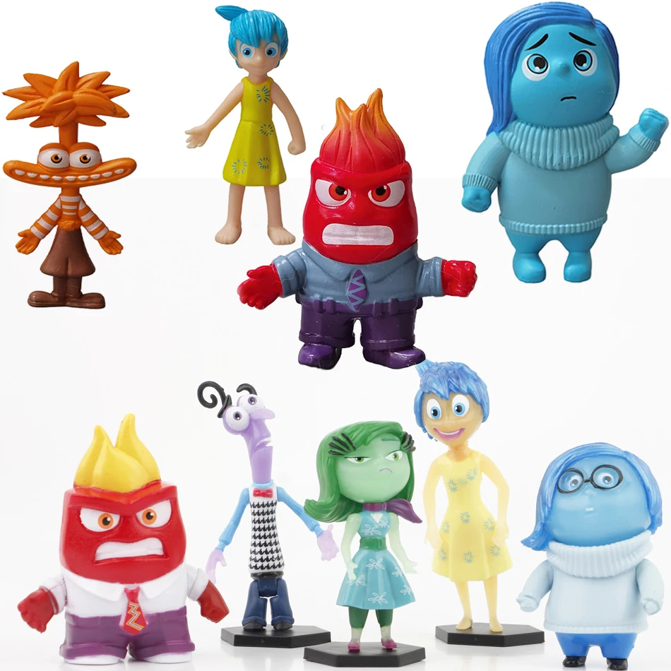 5/6pcs Disney Inside Out Kids Toy Figure Sadness Joy Anger Action Doll Toy Cake Decorative Desk Ornament Kid Birthday Gift